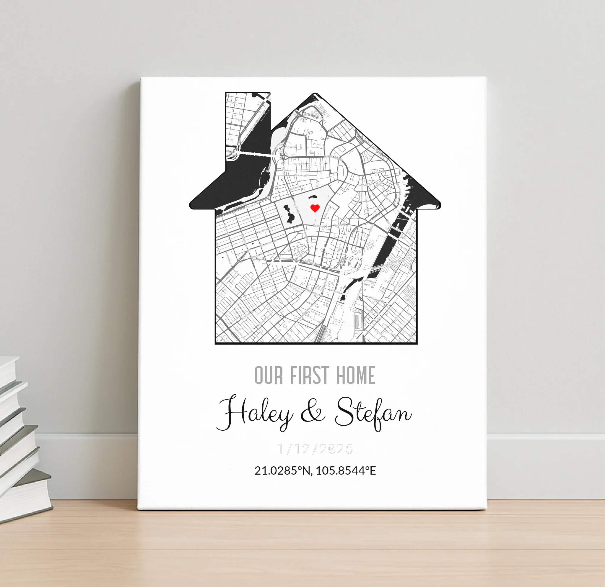Personalized Coordinates Home Map Print - Image 3