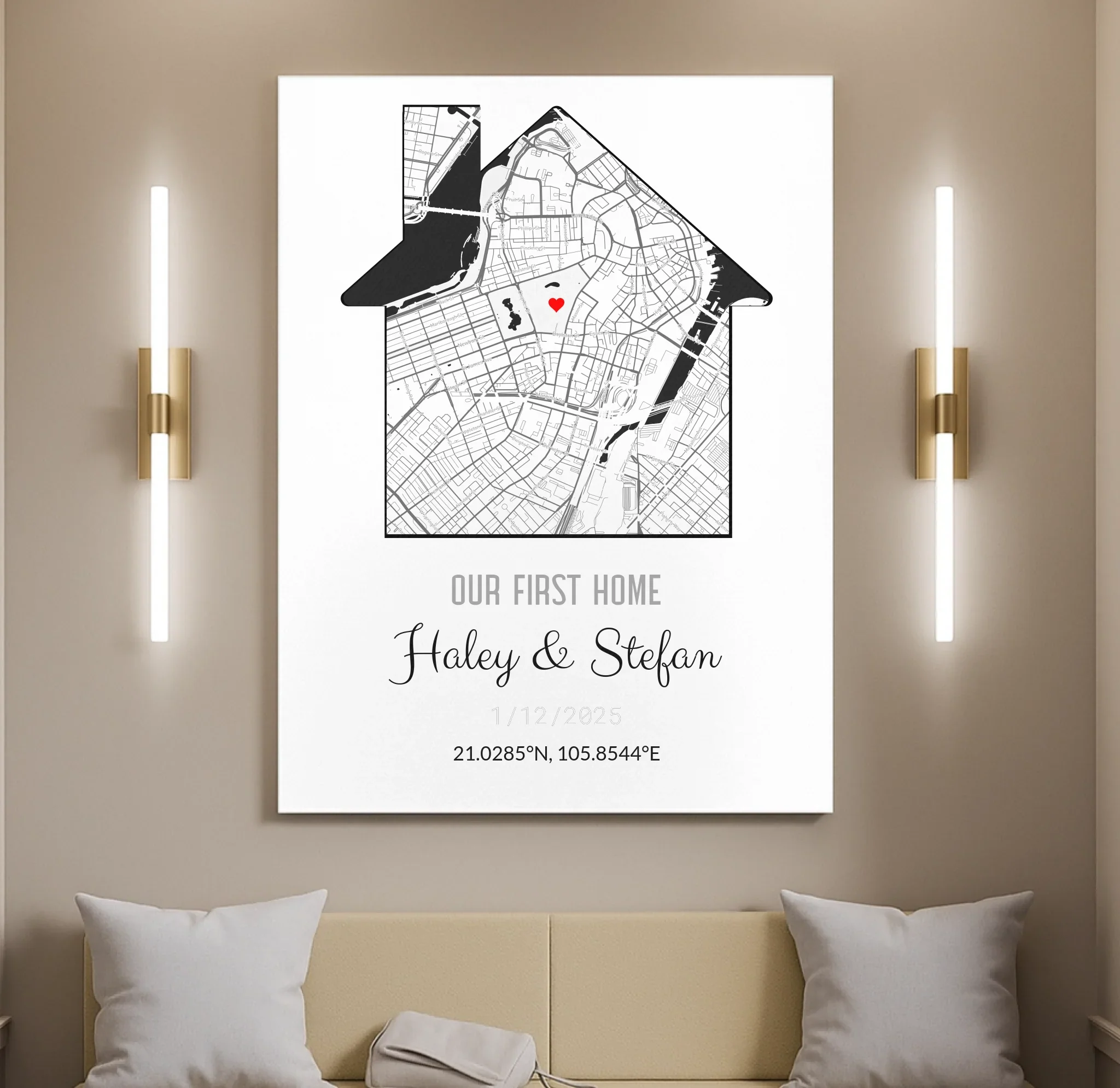 Personalized Coordinates Home Map Print - Image 7