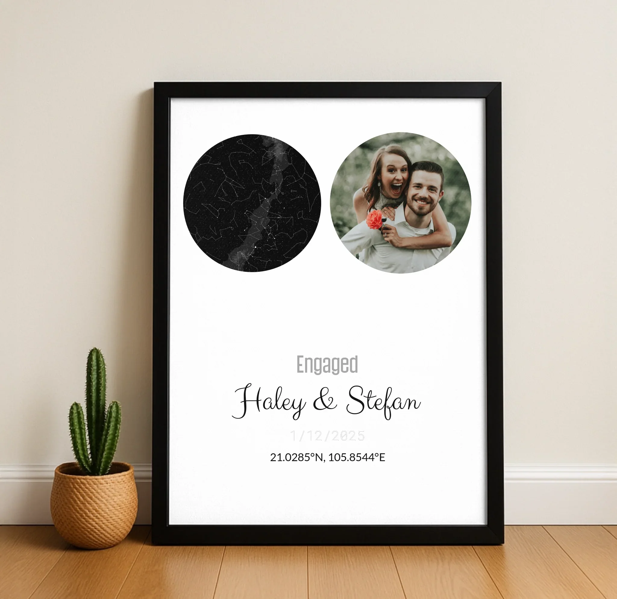 Personalized Coordinates Map Print – Star Map Combo - Image 11