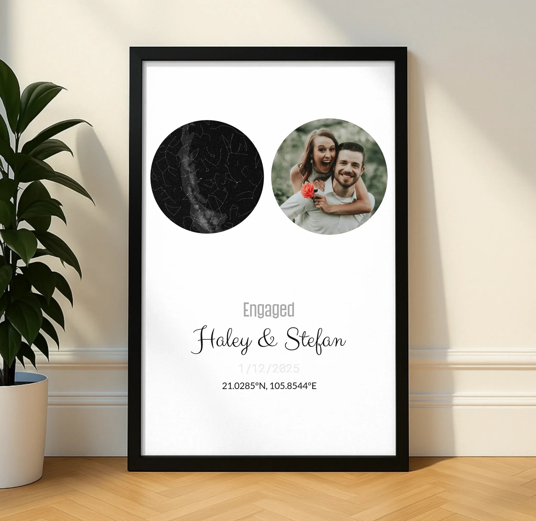 Personalized Coordinates Map Print – Star Map Combo - Image 12