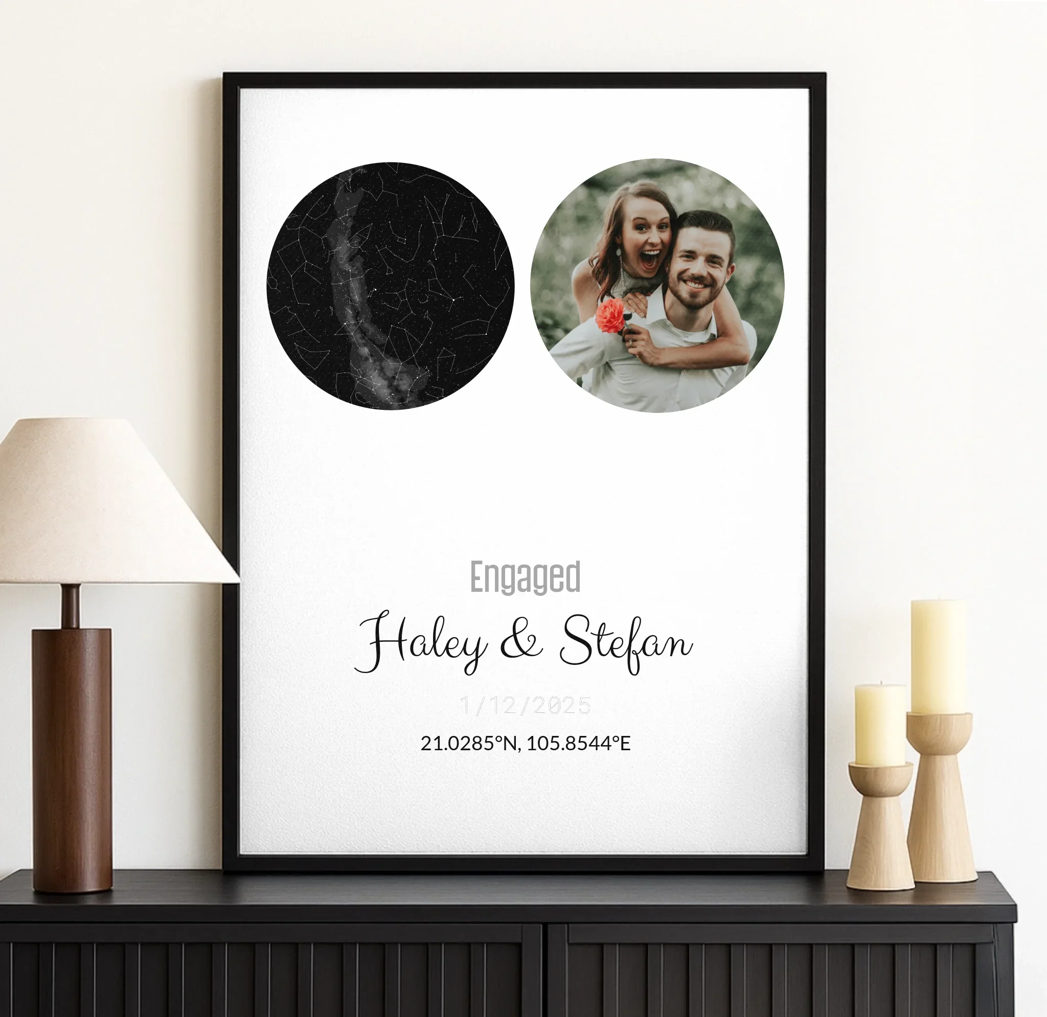 Personalized Coordinates Map Print – Star Map Combo - Image 13