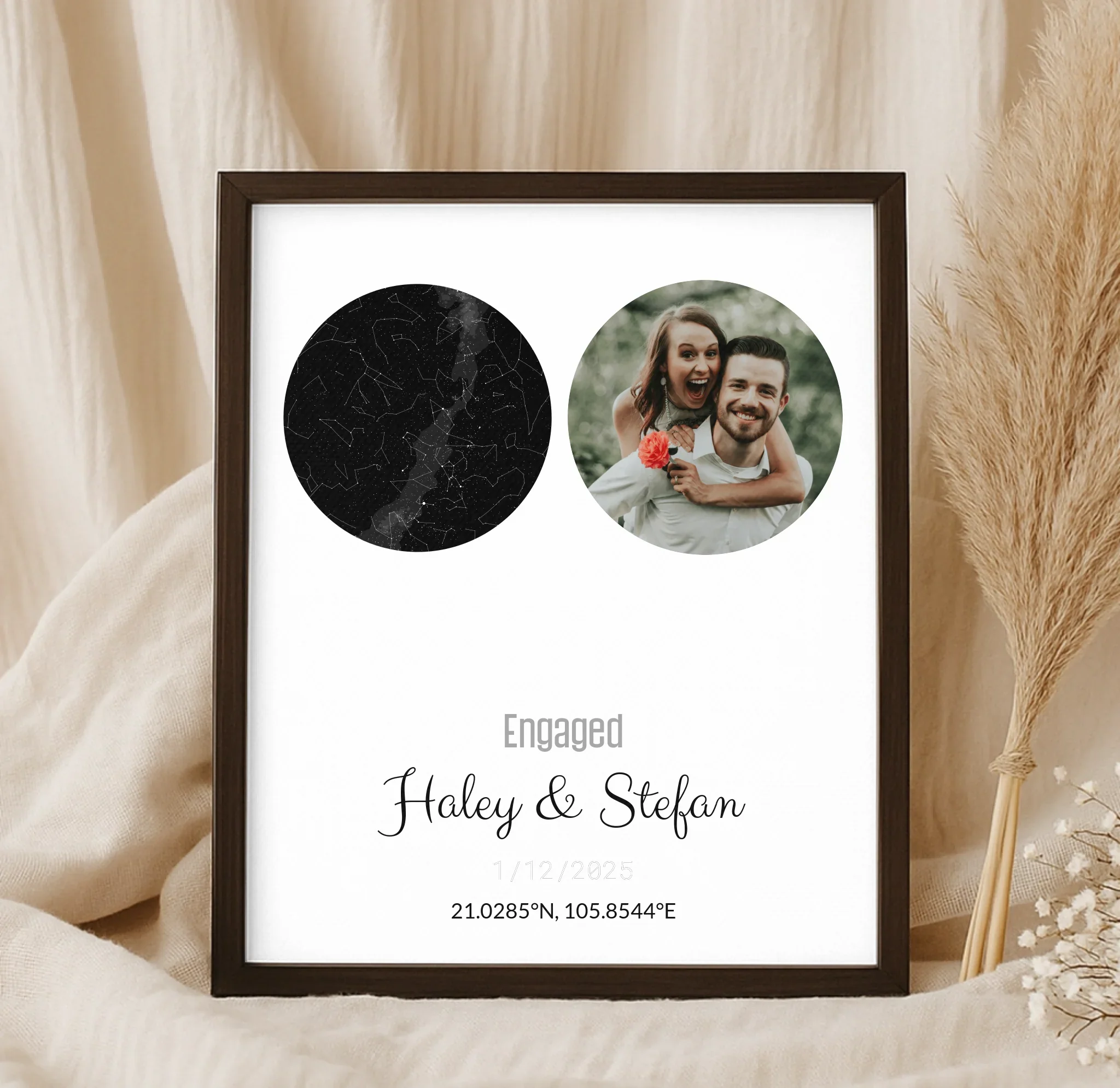 Personalized Coordinates Map Print – Star Map Combo - Image 14