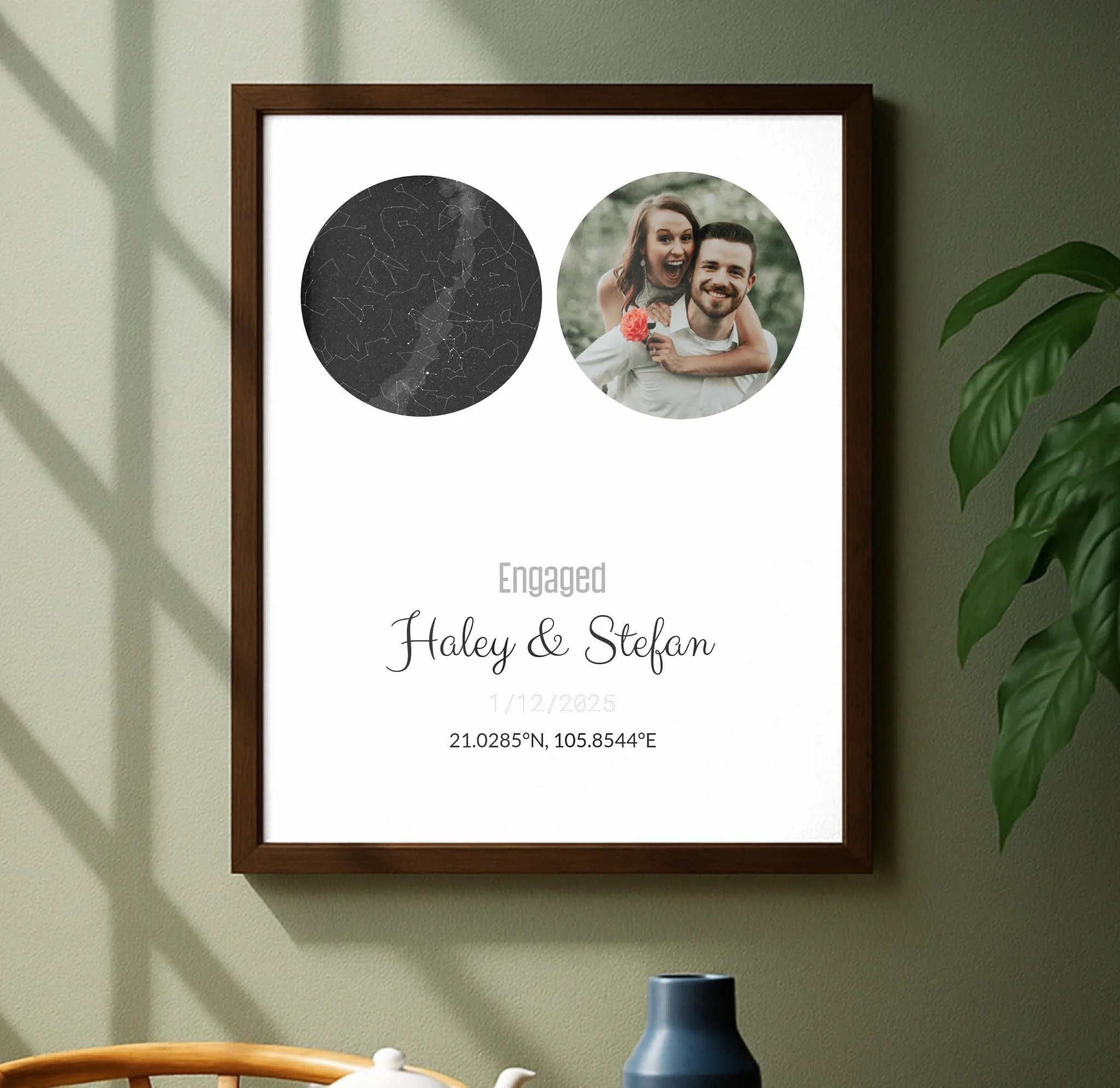 Personalized Coordinates Map Print – Star Map Combo - Image 16