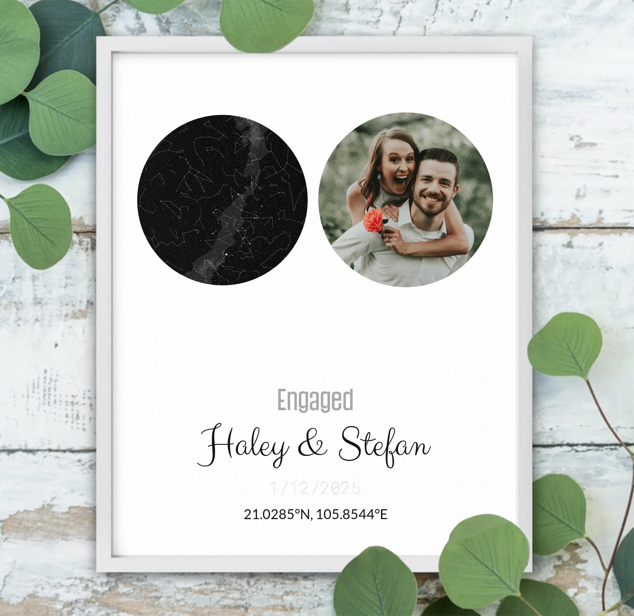 Personalized Coordinates Map Print – Star Map Combo - Image 20