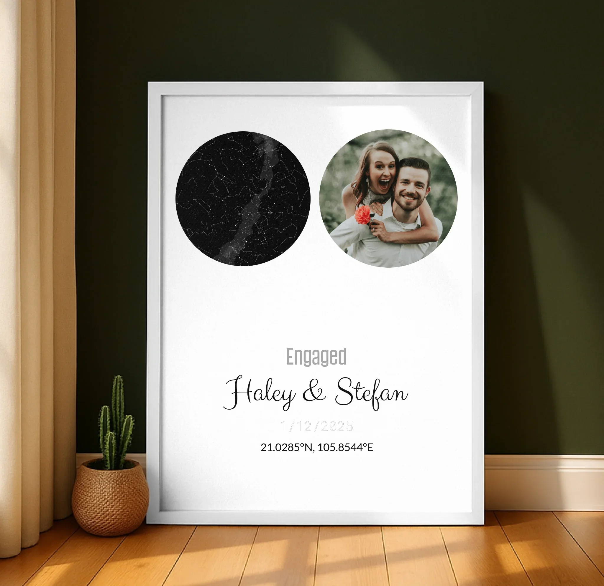 Personalized Coordinates Map Print – Star Map Combo - Image 23
