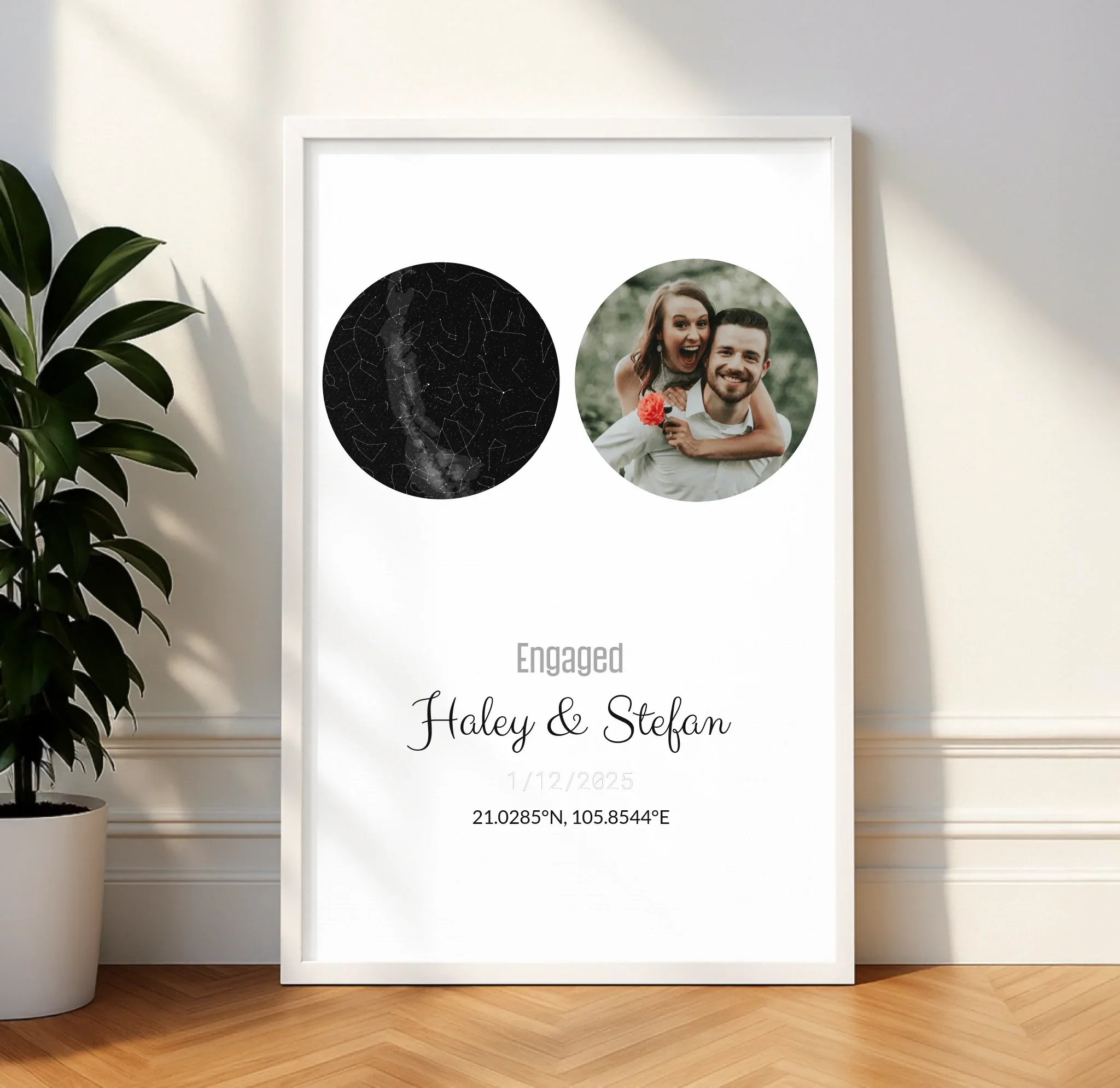 Personalized Coordinates Map Print – Star Map Combo - Image 24