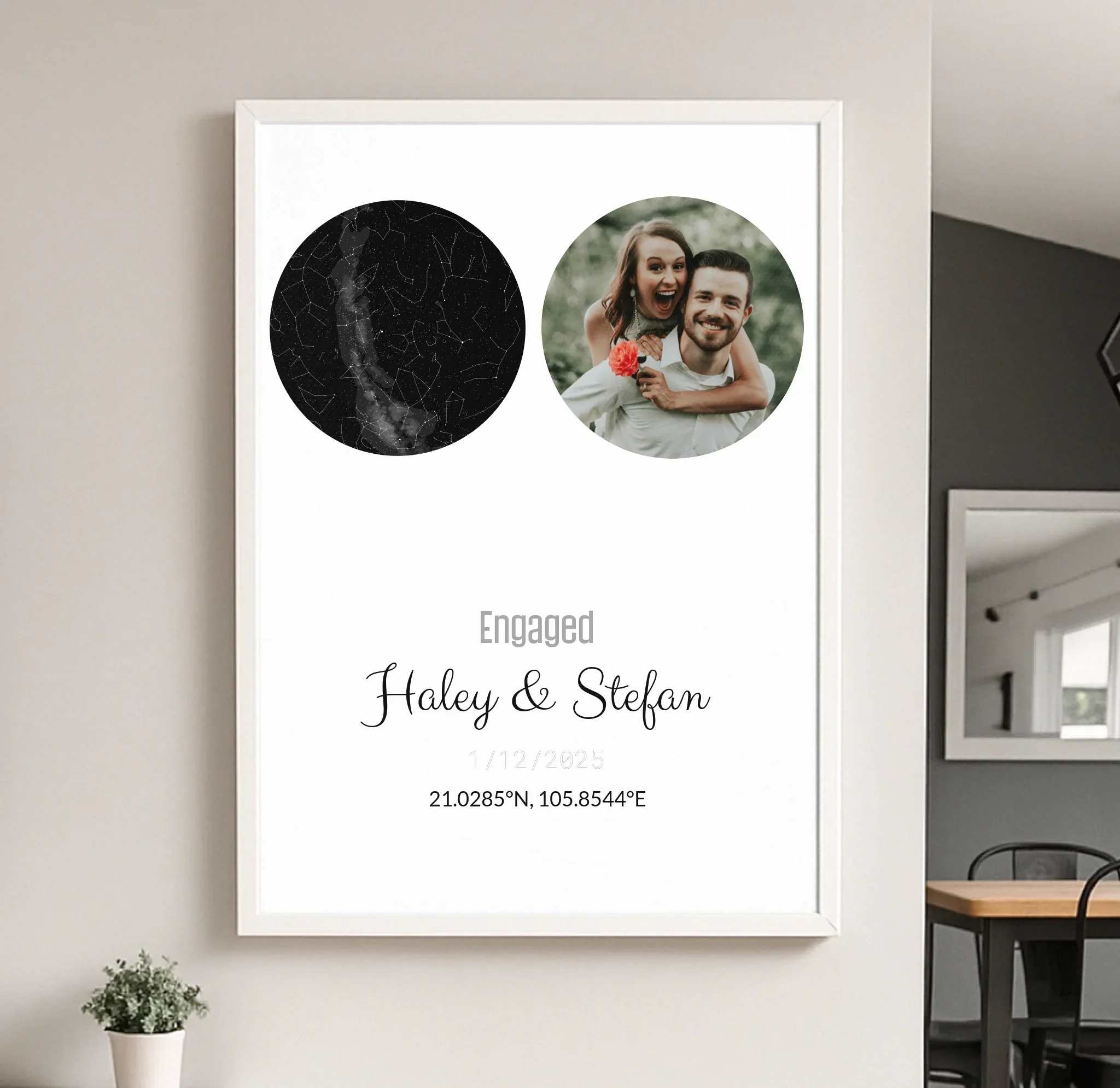 Personalized Coordinates Map Print – Star Map Combo - Image 25
