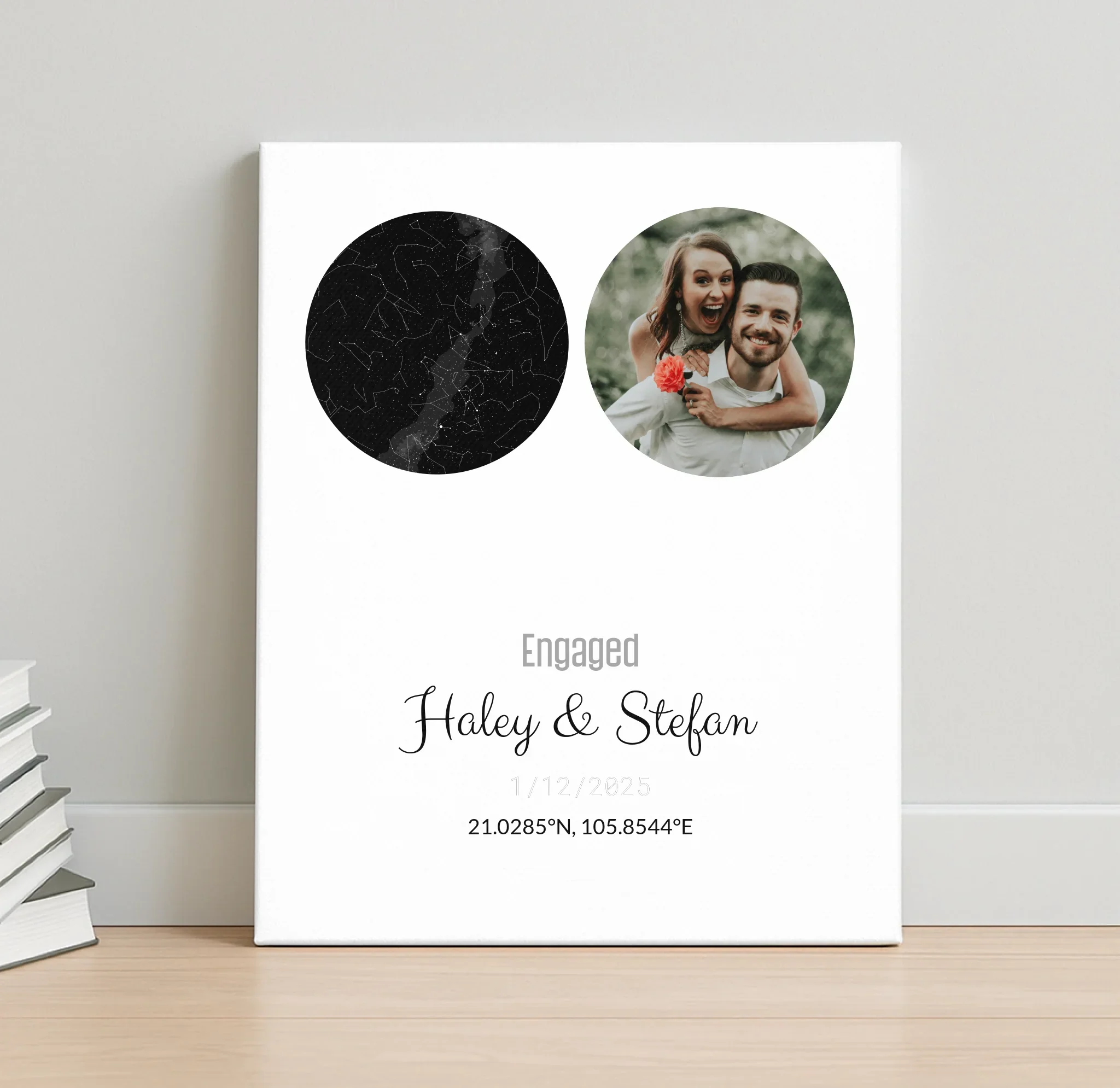 Personalized Coordinates Map Print – Star Map Combo - Image 3