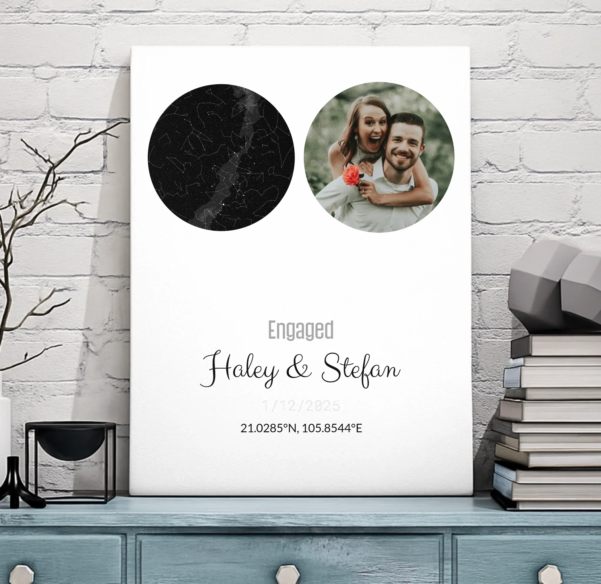 Personalized Coordinates Map Print – Star Map Combo - Image 4