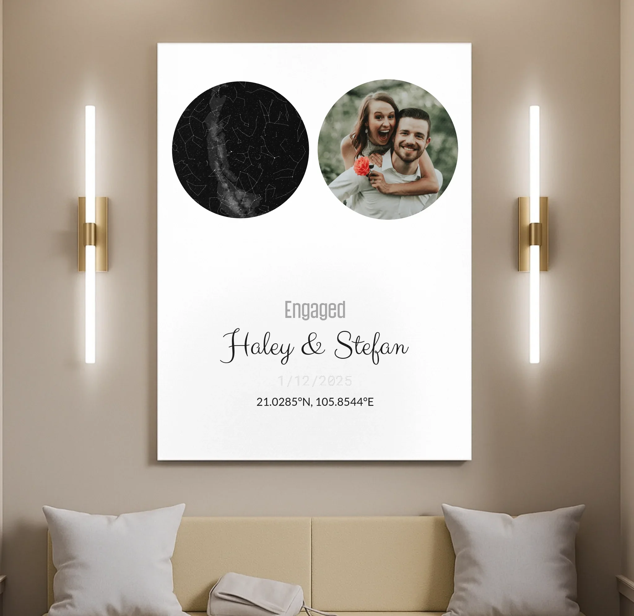 Personalized Coordinates Map Print – Star Map Combo - Image 7