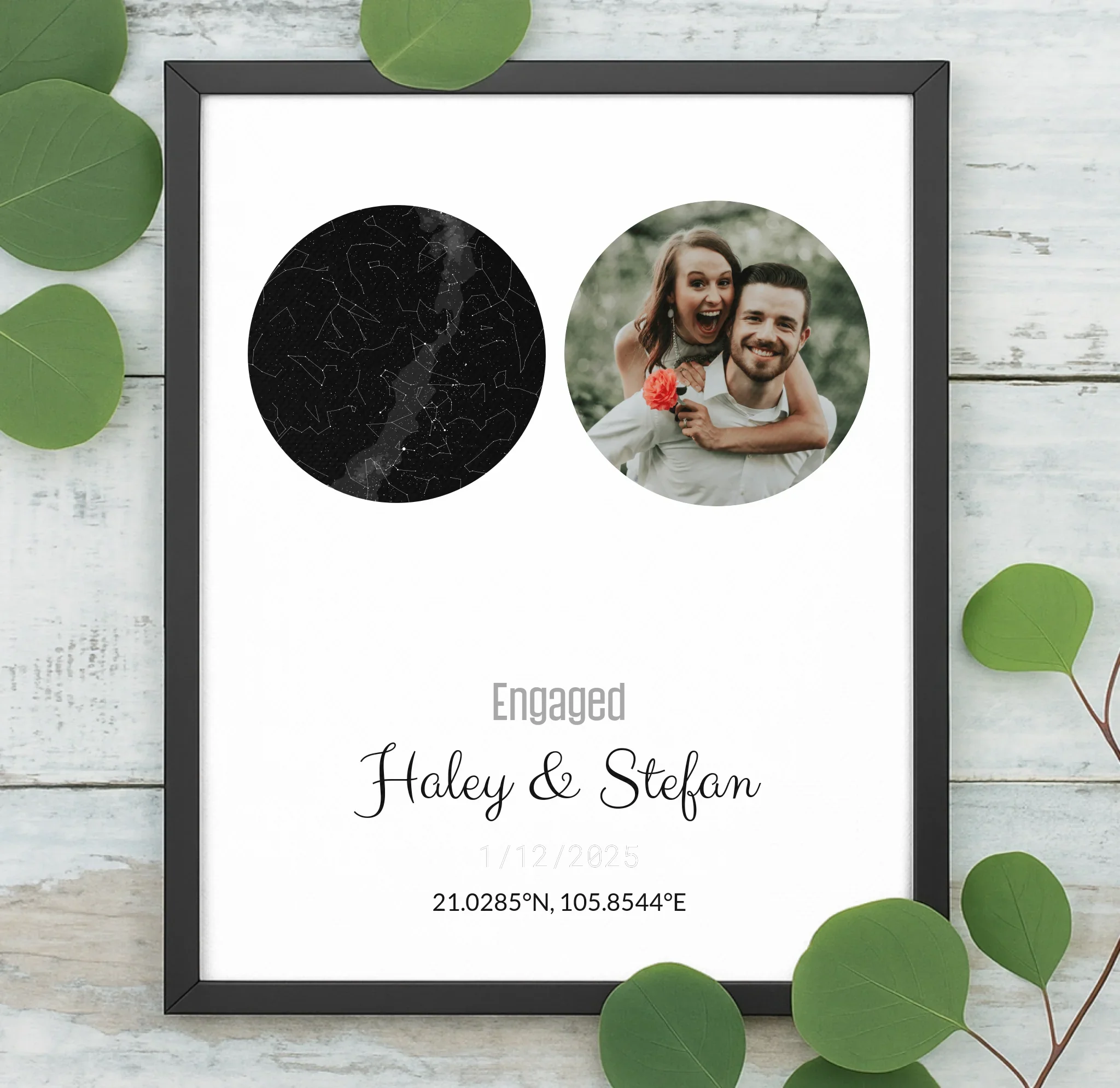 Personalized Coordinates Map Print – Star Map Combo - Image 8