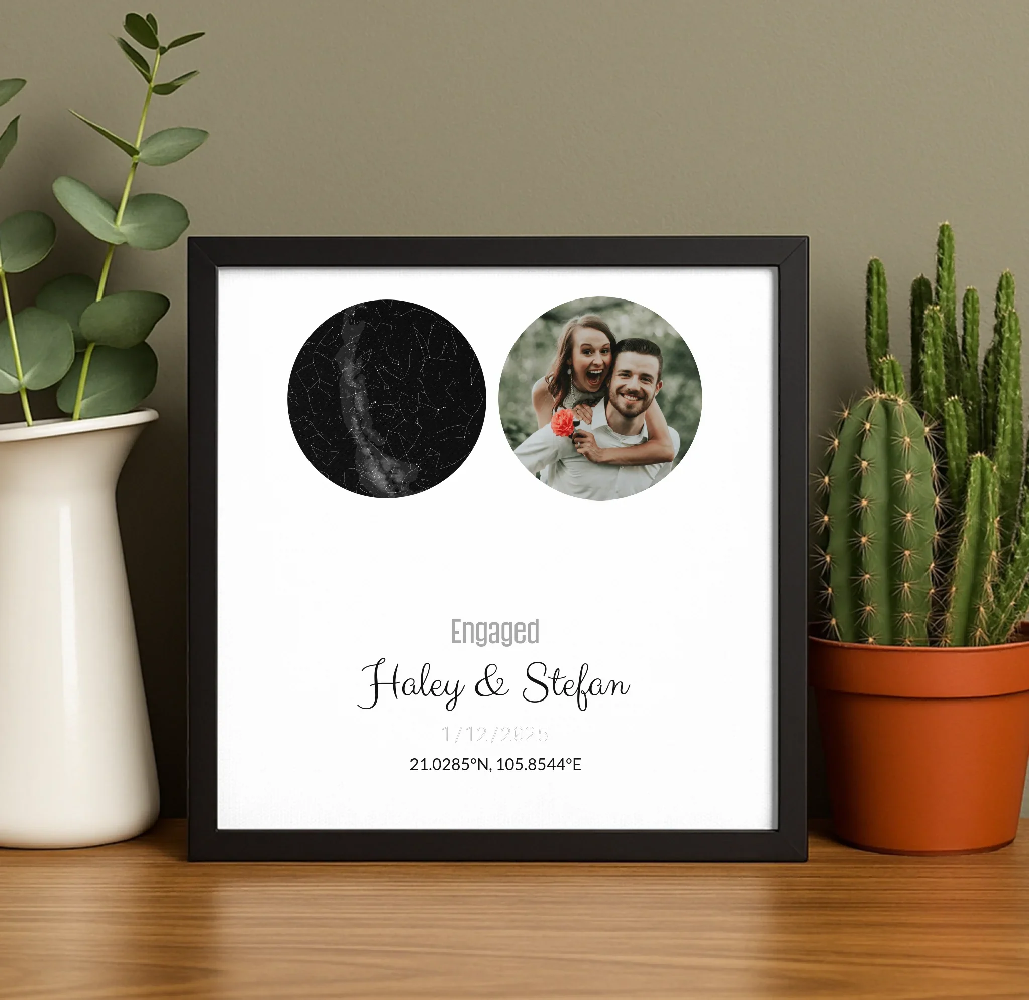 Personalized Coordinates Map Print – Star Map Combo - Image 9