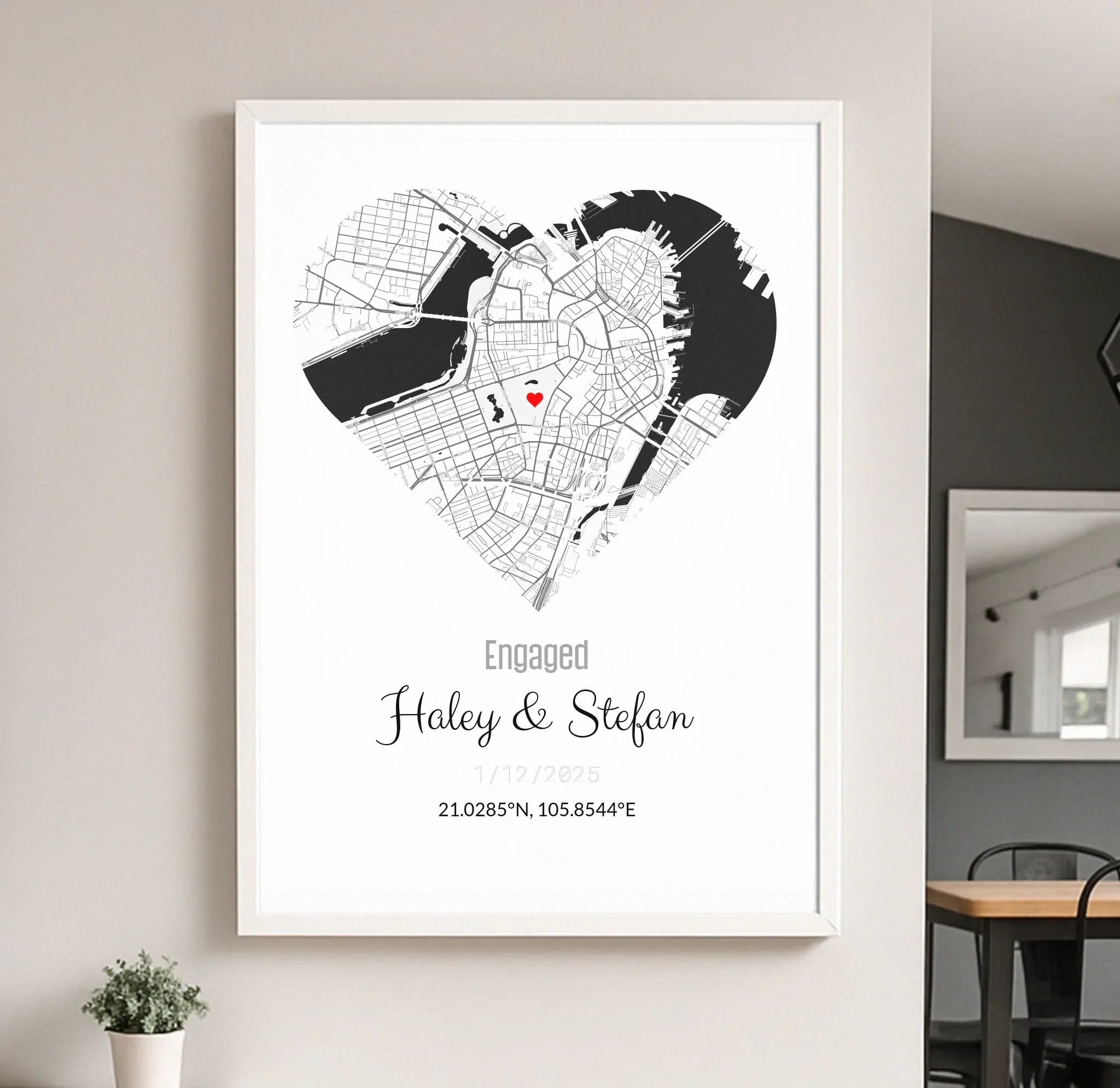 Personalized Coordinates Map Print – Where We Met - Image 25