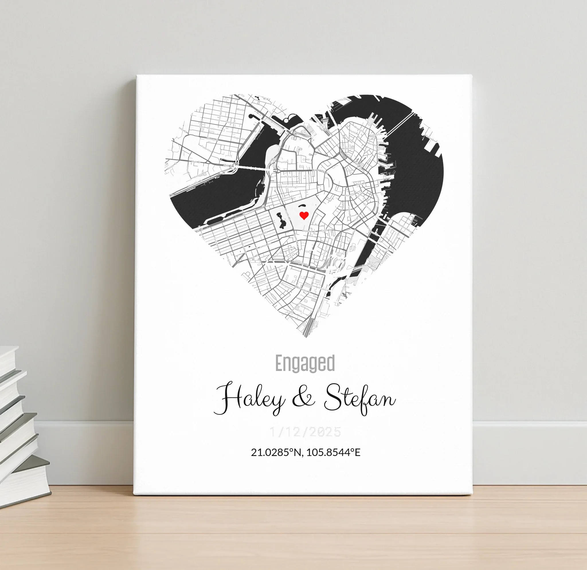 Personalized Coordinates Map Print – Where We Met - Image 3