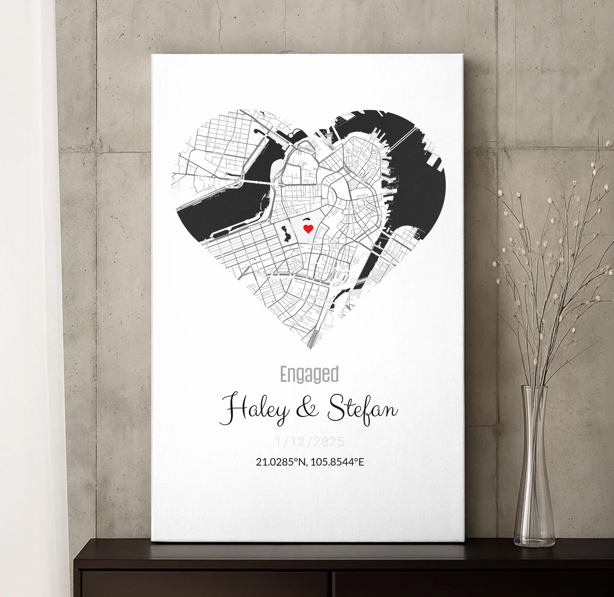 Personalized Coordinates Map Print – Where We Met - Image 5