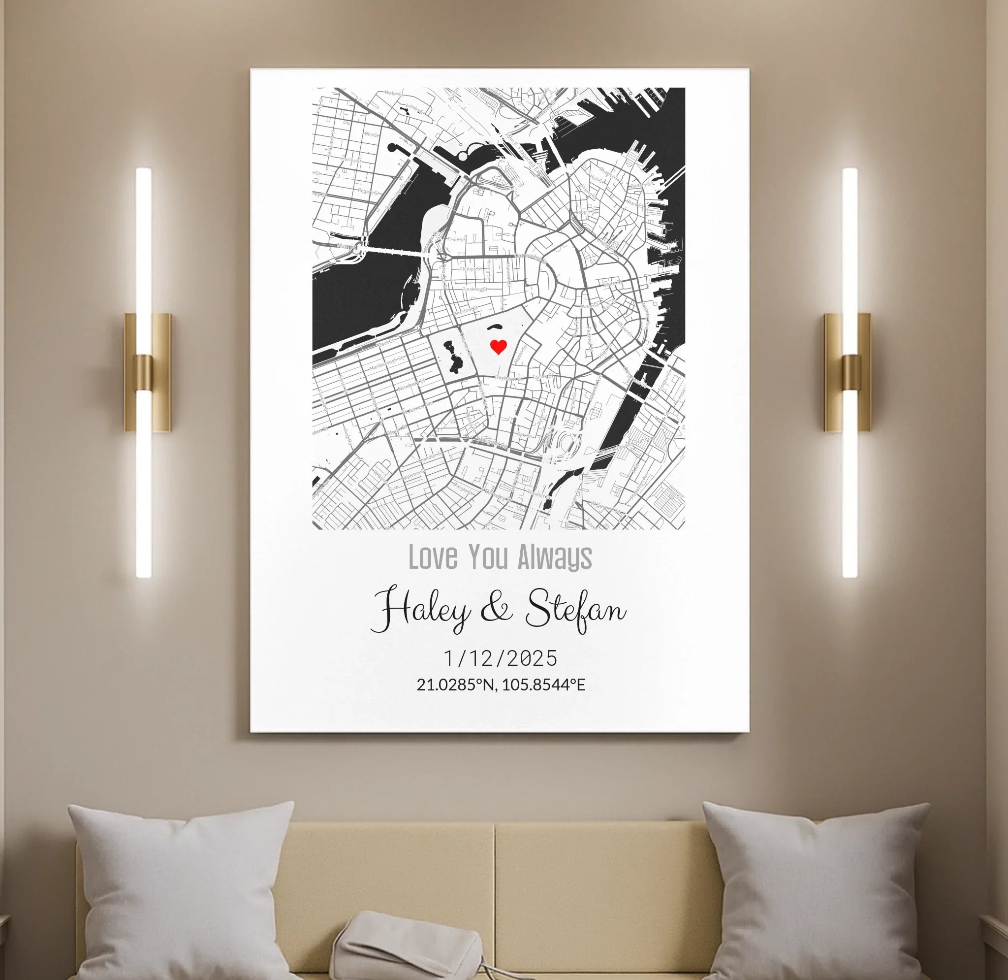 Personalized Coordinates Wedding Venue Map - Image 7