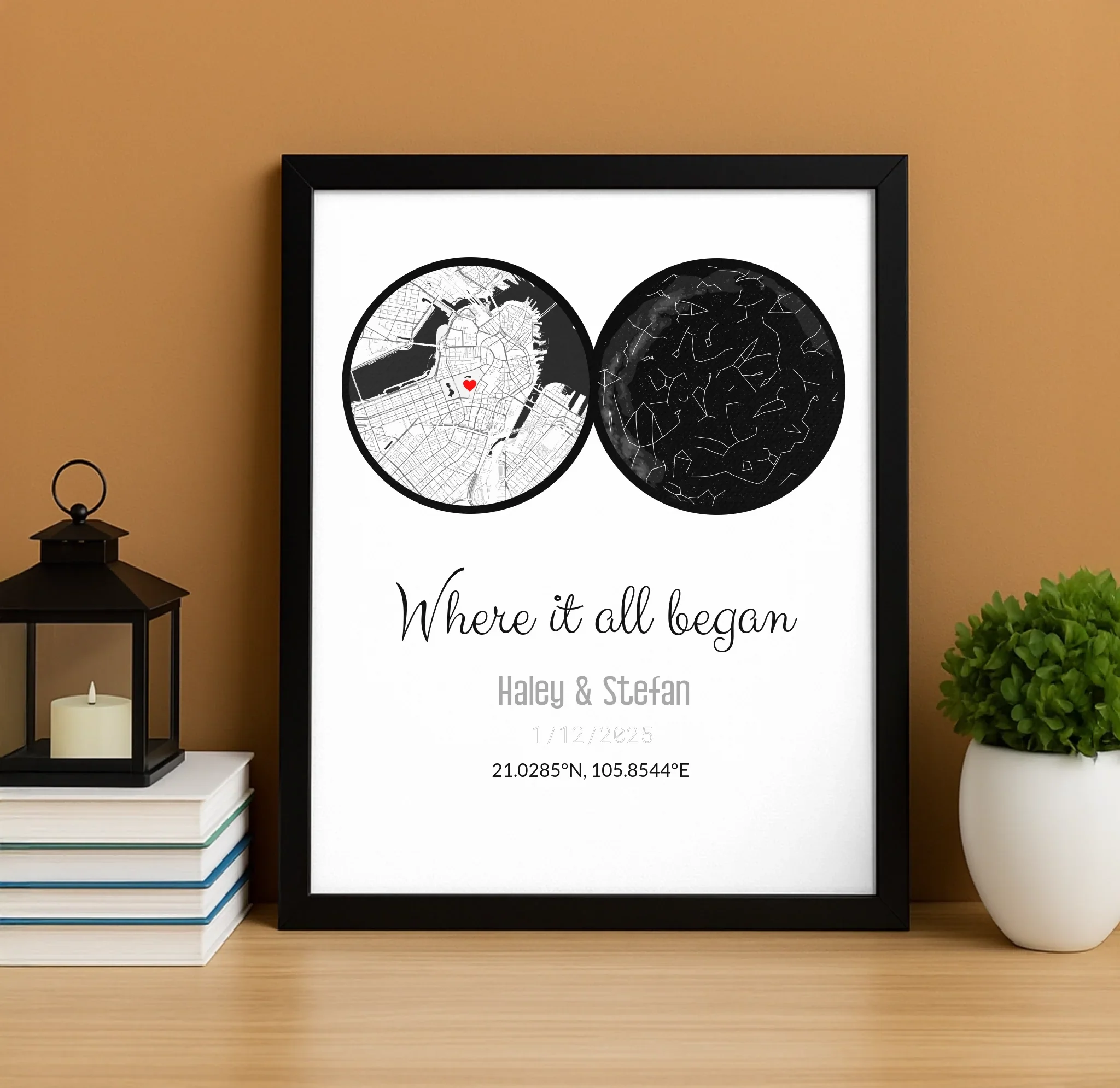 Personalized Land & Star Proposal Spot Map Print - Image 10